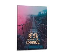 Take The Risk Or Lose The Chance Wall Art, Bridge-themed Print, Motivational Poster, Bold Canvas Picture Poster Decorative Painting Canvas Wall Posters And Art Picture Print Modern Family Bedroom Deco