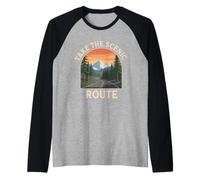 Take the Scenic Road Nature Road Travel Design Raglan Baseball Tee