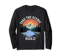 Take The Scenic Road Nature Travel Design Graphic Long Sleeve T-Shirt