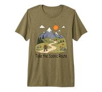 Take the Scenic Route Colorful Mountain Hiking Adventure Premium T-Shirt