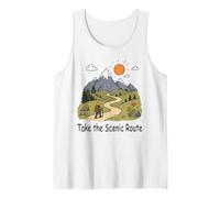 Take the Scenic Route Colorful Mountain Hiking Adventure Tank Top