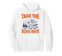 TAKE THE SCENIC ROUTE Mountain Hiking Adventure Graphic Pullover Hoodie