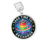 Take Time To Recharge Charms for Kindle for Phone Dust Plug Charm 1.5 Inches Mental Health Self Love Motivational Inspirational Lightning/Type C Charging Port Acrylic Material Accessories for E-Reader