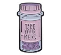 Take Your Meds Serotonin SSRI SNRI Medication Meds Medicine Prescription Pills Anxiety Depression Medical Doctor Mental Health Hospital 1.2" Enamel Pin Badge