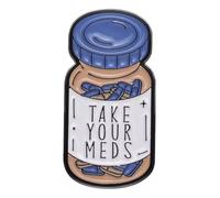 Take Your Meds Serotonin SSRI SNRI Medication Meds Medicine Prescription Pills Anxiety Depression Medical Doctor Mental Health Hospital 1.2" Enamel Pin Badge