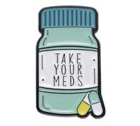Take Your Meds Serotonin SSRI SNRI Medication Meds Medicine Prescription Pills Anxiety Depression Medical Doctor Mental Health Hospital 1.2" Enamel Pin Badge