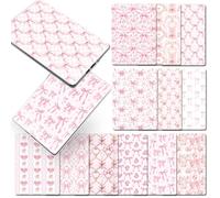 TAKEALOOK Coquette Insert Cardstock for Kindle - 12Pcs Cute Stylish Pink Bow Back Cover Inserts Decorative Accessories for Kindle E-Reader, Bookish Gifts for Book Lovers, 6.9"x4.8"