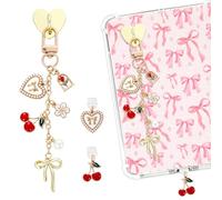 TAKEALOOKO Charm Chain for Kindle - Y2K Bow Chains with Type C Dust Plug, Compatible for Kindle E-Reader Phones Decorating Accessories, Gift for Bookish Booklovers Women Men