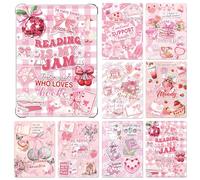 TAKEALOOKO Coquettte Insert Cardstock Paper for Kindle - 8Pcs Pink Strawberry & Cherry Theme Back Cover Inserts, Cute Decorative Cards for Kindle E-Readers, Bookish Gifts for Women, 6.9"x4.8"