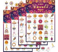 TAKEALOOKO Diwali Bingo Game for 24 Players - Bingo Cards for Deepavali Party Favors, Hindu Festival Family Games for Classroom Activities Rewards Gifts, Indian New Year Goodies Supplies