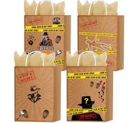 TAKEALOOKO Murder Mystery Party Favor Bag - 16Pcs Secret Agent Gift Bags for Detective Birthday Spy Party Decorations, Clue Investigation Theme Paperbags for Escape Room Props Mystery Game Supplies