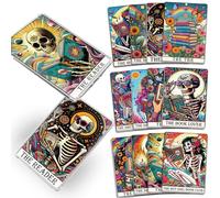 TAKEALOOKO Tarot-Themed Insert Cardstock for Kindle - 12Pcs Skeleton & Reading Tarot Cards Design, Decorative Inserts for E-Readers, Gifts for Booklovers and Bookclubs, 6.89"x4.80"