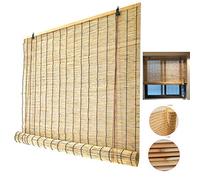 Takeashi Bamboo Roller Blind,Reed Window Blinds,Blackout Roller Blind in Natural Colour,for Outdoor/Indoor/Family/Garden,Patio,Gallery,Balcony,UV Protection,Customizable