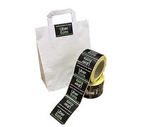 Takeaway Bag Seals Sticky Labels for Food Delivery 80x100mm - 100pcs/2 Rolls Durable Sticky Food Bag Label, Self Adhesive Paper for Uber Eats Delivery Bags, Label Sticker Pack, by Price Stickers
