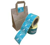 Takeaway Bag Sticky Labels Compatible with Deliveroo 80x100mm - 100 pcs Durable Sticky Food Bag Label, Self Adhesive Paper for Delivery Bags, Label Sticker Pack for Food Bags by Price Stickers