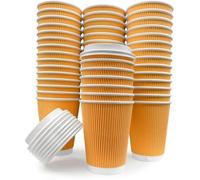 AVLASH Takeaway Coffee Cups with Lids [ 30 Cups -12 OZ ] Great Dispoasble Coffee Cups for Hot Drinks