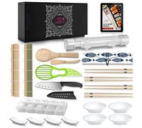 Takedento Sushi Making Kit - 23 in 1 Sushi Kit with Sushi Bazooka Roller Machine, Bamboo Mat Roll Maker, Chef Knife, Chopsticks, Nigiri Mold, Rice Paddle - Easy DIY Sushi Making Kit for Beginners