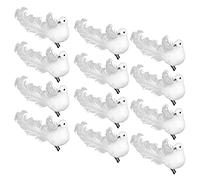 Takefuns Artificial Dove Birds, 12Pcs Simulation Foam Birds with Clip, Christmas Tree Ornament, for DIY Craft Garden Wedding Christmas Tree Decor (White Dove)