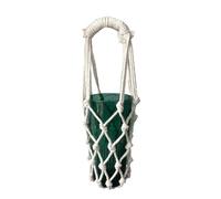 takemay Handwoven Drink Carrier with Handle, Eco Friendly Reusable Single Cup Holder Netting Bag for Travel Coffee Cup Hanging Carry, Cruise Drink Caddy & Decorate Your Cup (Beige)
