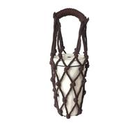 takemay Handwoven Drink Carrier with Handle, Eco Friendly Reusable Single Cup Holder Netting Bag for Travel Coffee Cup Hanging Carry, Cruise Drink Caddy & Decorate Your Cup (Brown)