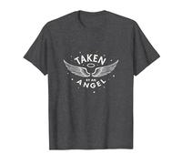Taken by an Angel: Celestial Wings, i Love My Girlfriend T-Shirt, Men, Dark Heather Grey, XXL