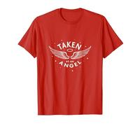 Taken by an Angel: Celestial Wings, i Love My Girlfriend T-Shirt, Men, Red, L