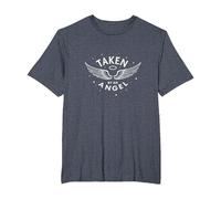 Taken by an Angel: Celestial Wings, i Love My Girlfriend T-Shirt, Men's Big and Tall, Heather Blue, 5X Tall