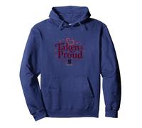 Taken & Proud I Heart My Girlfriend Romantic Valentine's Pullover Hoodie, Adult Unisex, Navy, M
