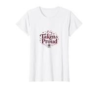 Taken & Proud I Heart My Girlfriend Romantic Valentine's T-Shirt, Women, White, L