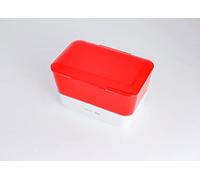 TAKENAKA Eater x Bento Box Special Edition 2023, Bite Dual Lunch Box from Japan, Eco-Friendly and Sustainable Japanese Style Bento Lunch Box (Earer Red x Meringue)
