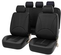 TAKENE 9 PCS Car Seat Cover Set for Audi A4 B9 Sedan/Avant 2016-2019 2020 2021 2022 2023, All Season Breathable Non-Slip Waterproof Leather Seat Protector Protectors,All black