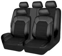 TAKENE 9PCS Car Seat Cover Set for Vauxhall Astra K 2015-2018 2019 2020 2021, All Season Breathable Non-Slip Waterproof Leather Seat Protector Protectors,1 BLACK