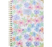 Takenote A4 Notebook - Plain Pages Inside, 96 White Sheets, Notebook Size 21.5x30 cm, Hardcover, Double Metal Spiral (Wire-O) - Violet