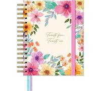Takenote Academic Diary 2025 2026 - A5 Size (16.5x20.5 cm), Day per Page, Academic Format September to August, Double Wire-O Binding, Bilingual: Spanish & English - Valeria