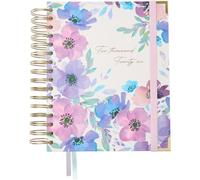 Takenote Diary 2026 - A5 Size (16.5x20.5 cm), Day per Page, 12-Month Annual Planner January to December, Double Gold Spiral, Dual Bookmark, Elastic Band, Spanish & English - Carla