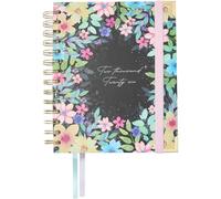 Takenote Diary 2026 - A6 Size (13.5x18 cm), Week-to-View, 12-Month Annual Planner January to December, Double Gold Spiral, Dual Bookmark, Elastic Band, Spanish & English - Adele