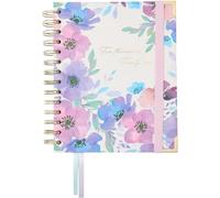 Takenote Diary 2026 - A6 Size (13.5x18 cm), Week-to-View, 12-Month Annual Planner January to December, Double Gold Spiral, Dual Bookmark, Elastic Band, Spanish & English - Carla