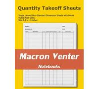 Takeoff Sheets for Quantity Surveying / Construction Estimating - Measurements Notebook: 200 Non-Standard Dimension Sheets with Feint and Margins - Ruled Both Sides (Single-Leaved Page Format)