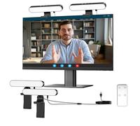 Takerers Video Conference Lighting, Webcam Light with Remote & Touch Control, 3 Color Temperature, 10 Level Brightness, Zoom Light for Computer, Video Calls, Live Streaming, Podcast, Studio (2-Pack)