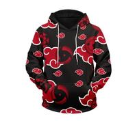 TakesH Boys and Girls Anime Uzumaki Naruto Sasuke Akatsuki Long Sleeve Hoodie Unisex Print Pullover 3D Adolescent Cosplay Jacket Fashion Hip-Hop Birthday Gift (01,S)