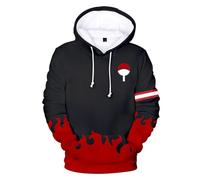 TakesH Boys and Girls Anime Uzumaki Naruto Sasuke Akatsuki Long Sleeve Hoodie Unisex Print Pullover 3D Adolescent Cosplay Jacket Fashion Hip-Hop Birthday Gift (01,M)