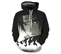 TakesH Boys and Girls Anime Uzumaki Naruto Sasuke Akatsuki Long Sleeve Hoodie Unisex Print Pullover 3D Adolescent Cosplay Jacket Fashion Hip-Hop Birthday Gift (01,S)