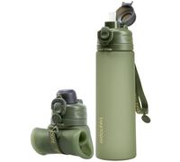 TakeToday Collapsible Water Bottles with Straw for Travel, 21oz, Jungle
