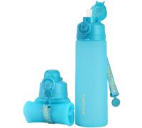 TakeToday Collapsible Water Bottles with Straw for Travel, 21oz, Ocean