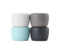 TakeToday Travel Containers for Toiletries, Leak-proof, TSA Approved, Refillable Silicone Cream Jars with Lid Travel Size Essential for Cosmetic toiletry Cream, 3oz, 4 Pack (Grey)