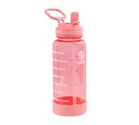 Takeya 32 oz Motivational Water Bottle with Straw Lid with Time Marker, Premium Quality BPA Free Tritan Plastic, Flutter Pink