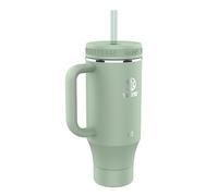 Takeya 40 oz Stainless Steel Tumbler with Lid and Two Straws, Premium Quality, Double Wall Insulated, Wiith Handle, Keep Drinks Cold for Up to 24 Hours, Matcha