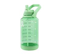 Takeya 64 oz Motivational Water Bottle with Straw Lid with Time Marker, Half Gallon, Premium Quality BPA Free Tritan Plastic, Pistachio Green