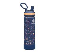 Takeya Actives Water Bottle with Straw Lid - Bottle with Double Stainless Steel Insulation - Dishwasher Safe & BPA-Free - Bottle with Straw Lid & Removable Bumper - 22 oz, Cool Ray