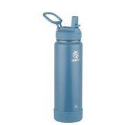 Takeya Actives Water Bottle with Straw Lid - Durable & Easy-Care Water Bottle with Stainless Steel Insulation - BPA-Free Lid with Carry Handle & Straw - Dishwasher-Safe - 24 oz, Bluestone